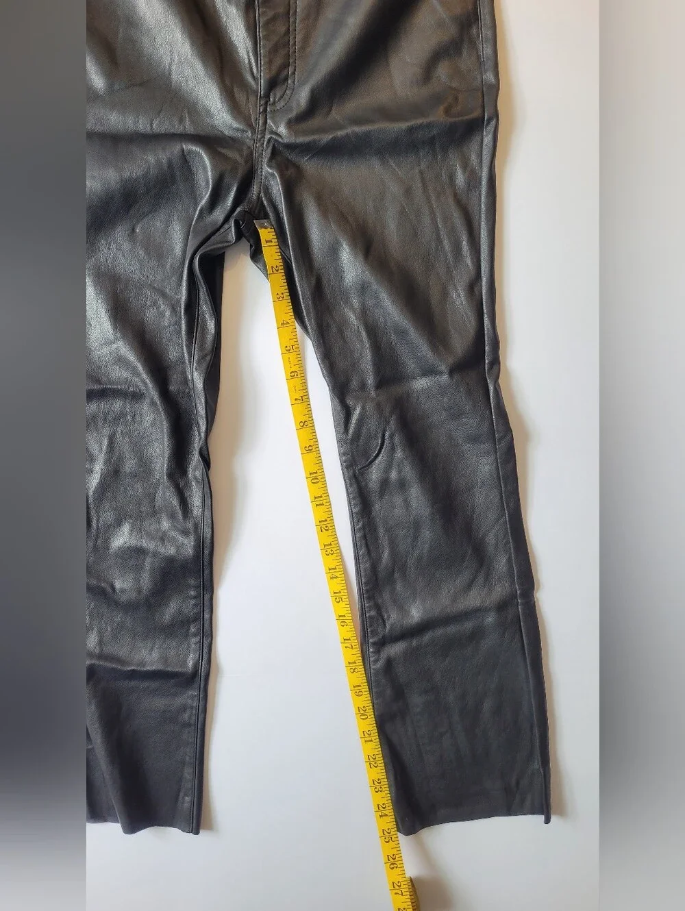 Express Black Faux Leather Cropped Flare Pants High Rise - Size 8R
